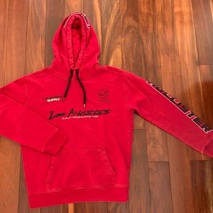 Hollister Race Style Red Hoodie Men S